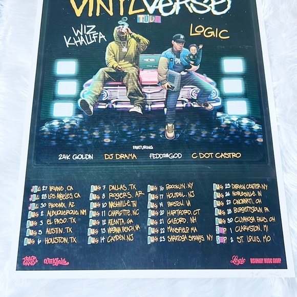 NEW Vinyl Verse Wiz Khalifa Logic Tour Concert Poster 18x24 - Picture 2 of 3